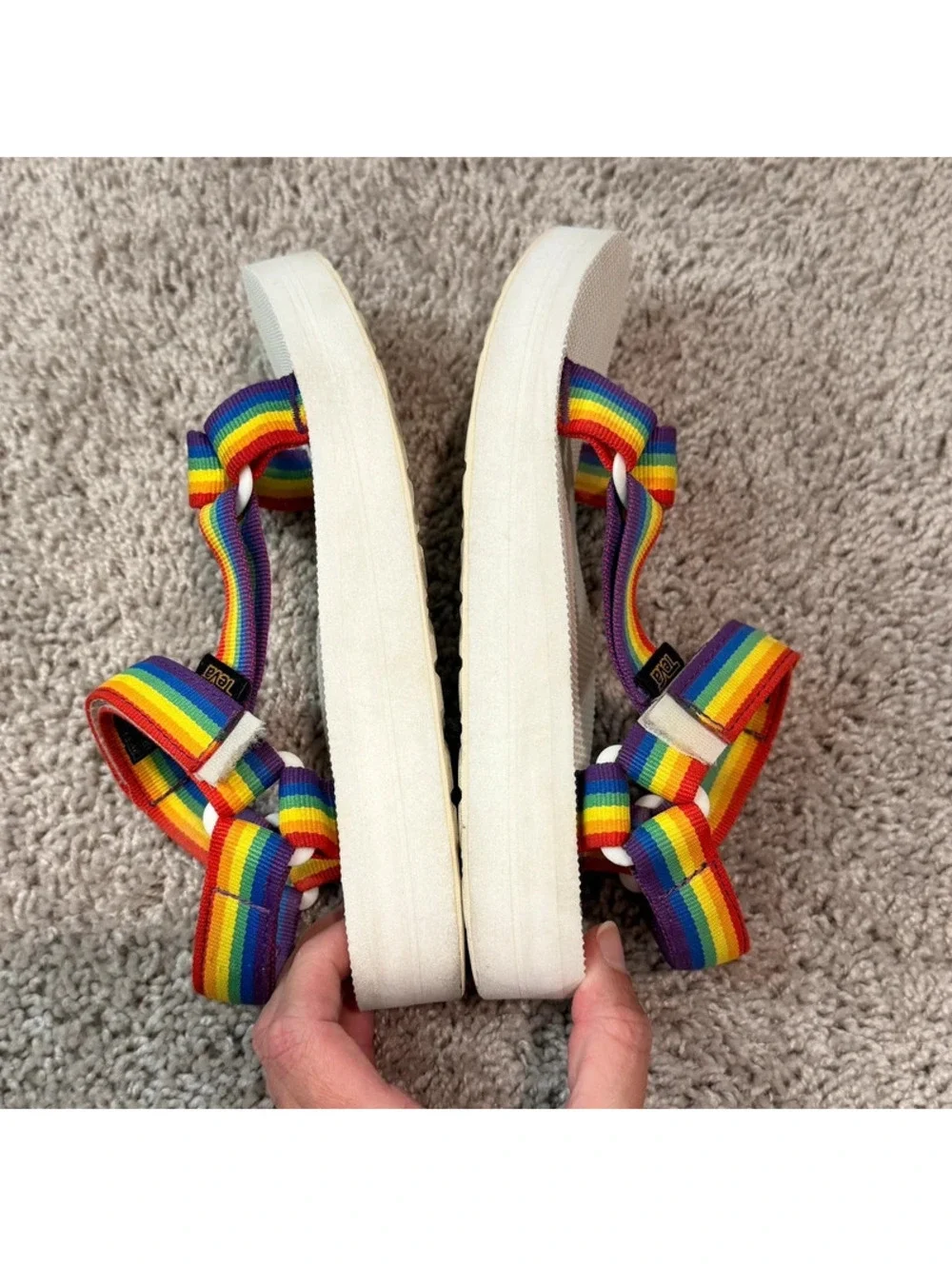 Teva Original Universal Rainbow Pride Platform Sandals Women’s Size 7